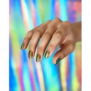Gelish Chrome Stix, Chrome Nail Powder, Nail Art for Stunning Metallic Finish, Long-Lasting, Easy Application, Perfect for Professional and At-Home Use (Gold holographic, 0.5g)