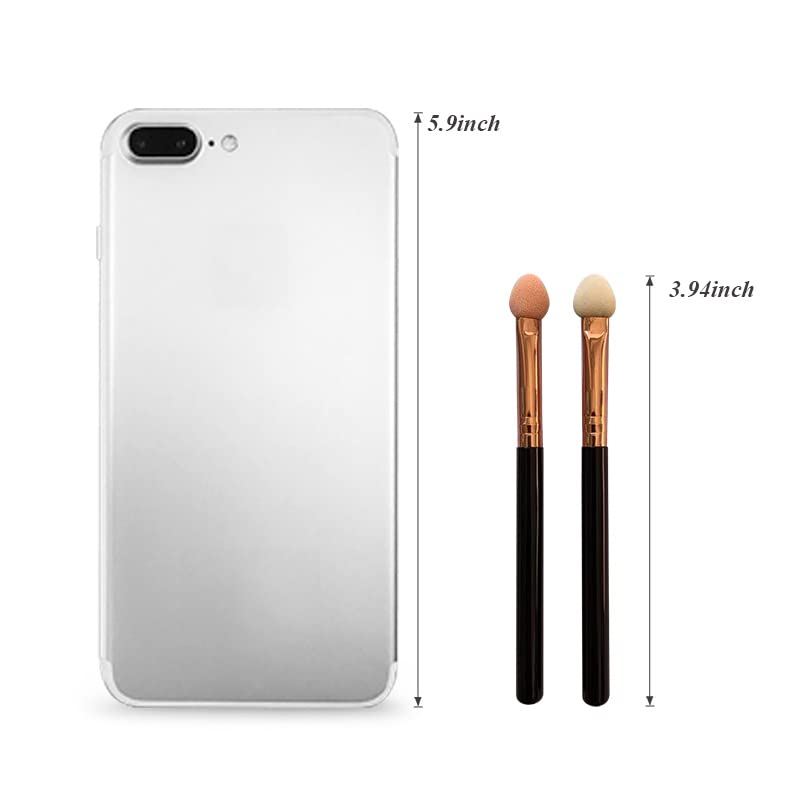 Eyeshadow Applicators Double Sided Sponge Tip Foam Reusable,20Pcs Professional Organic Long Handle Washable Makeup Eye Shadow Brush Set