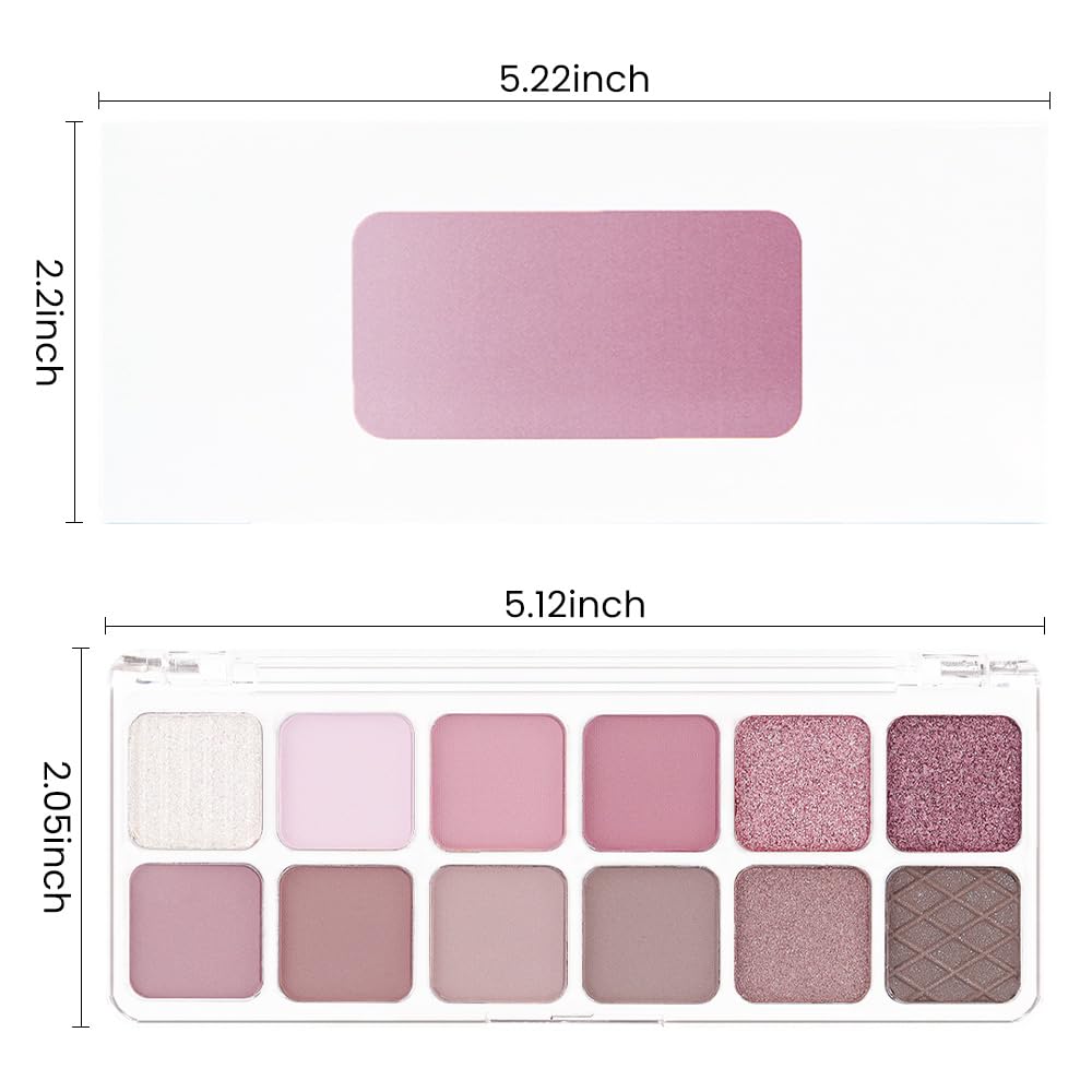 AMY'S DIARY 12Color Light Pink Purple Eyeshadow Palette, Long-Lasting, and Highly Pigmented. Elevate Your Eye Makeup– Unleash Your Unique Style (10#)
