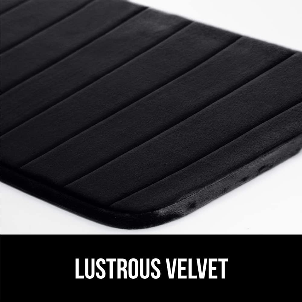 GORILLA GRIP Memory Foam Bath Mat, Soft Absorbent US Designed Bathroom Rug, Gripping Dots Machine Washable Bathmat, Cushioned Floor Mats, Shower Sink Rugs Room Décor Accessories, 60x24 Black