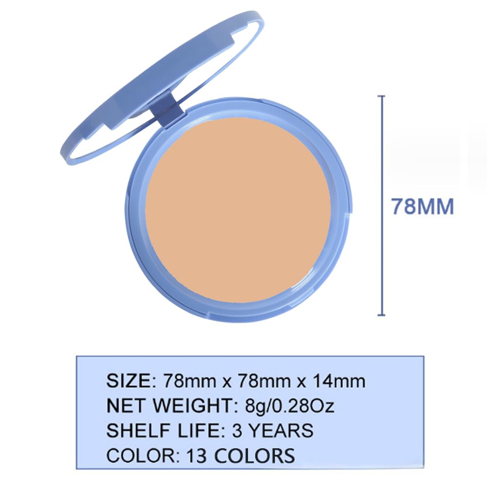 Kaely Pressed Face Powder Compact, Oil Control Flawless Makeup Setting Powder, Perfection Matte Compact Powder Foundation, polvo compacto de maquillaje, Lightweight Waterproof, 03 Pure Beige