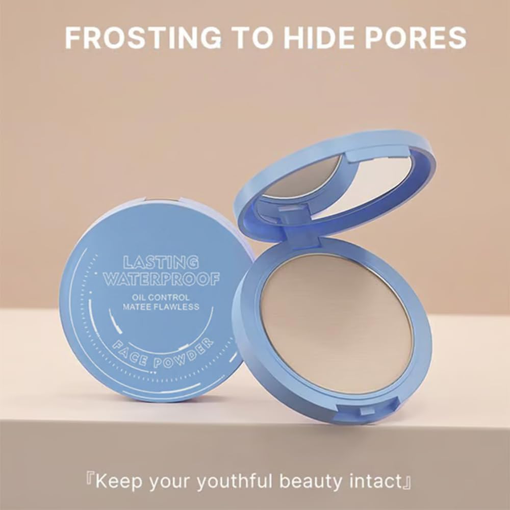 Beauty Powder Cake For Makeup Hold, Face Powder Waterproof Sets Makeup, Matte Perfection Pressed Powder, Long Wearing, Oil & Shine Control for All Skin Tones (#3, 1)