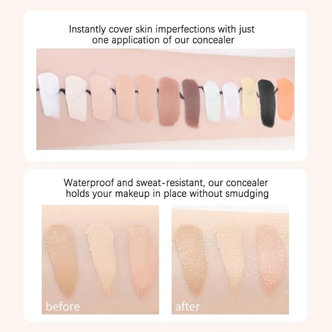 Mallofusa Single Color Face Makeup Concealer Foundation Palette Creamy Moisturizing Concealing 0.49oz (Natural)