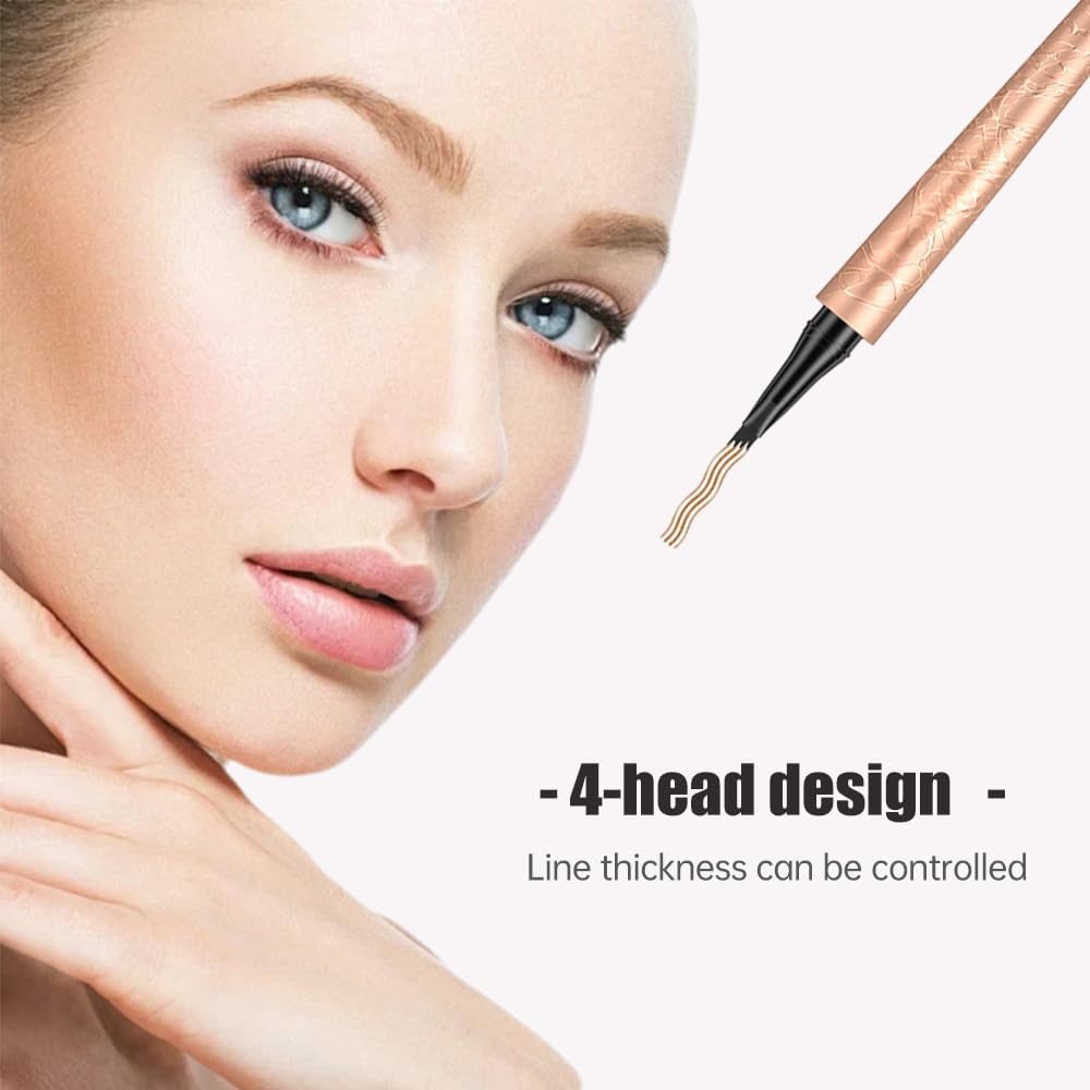 Microblading Eyebrow Pencil, 2025 New Waterproof Eyebrow Pencil, Premium Microblading Eyebrow Pen with 4 Tip, Long-Lasting Natural Magic Eyebrow Makeup Fine Stroke Eye Brow Pen for Women (Light Brown)