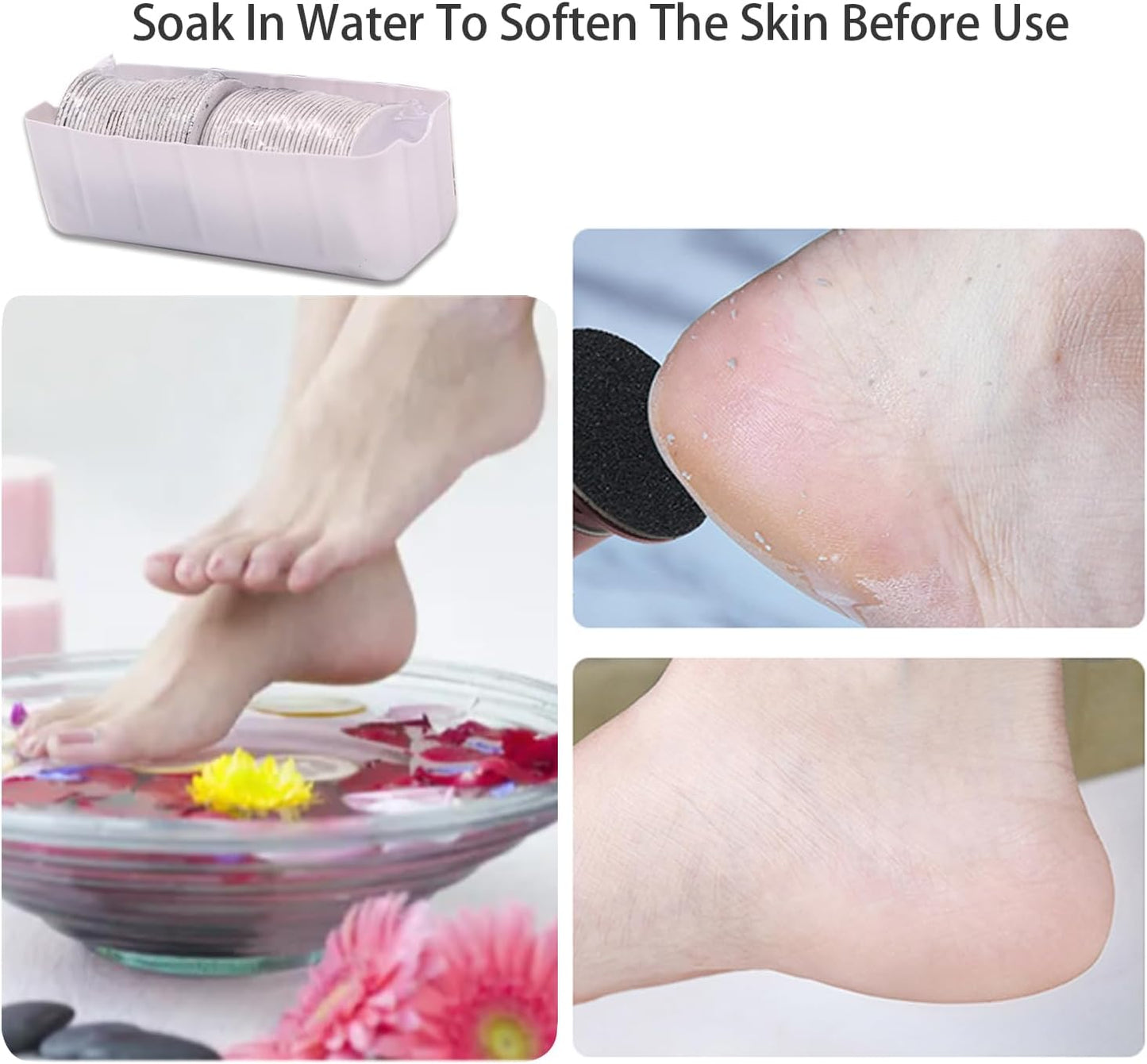 60 Pieces Replacement Sandpaper Discs for Electric Foot File Callus Remover Machine Foot Hard Dead Skin Removal(Smooth 100 Grit)