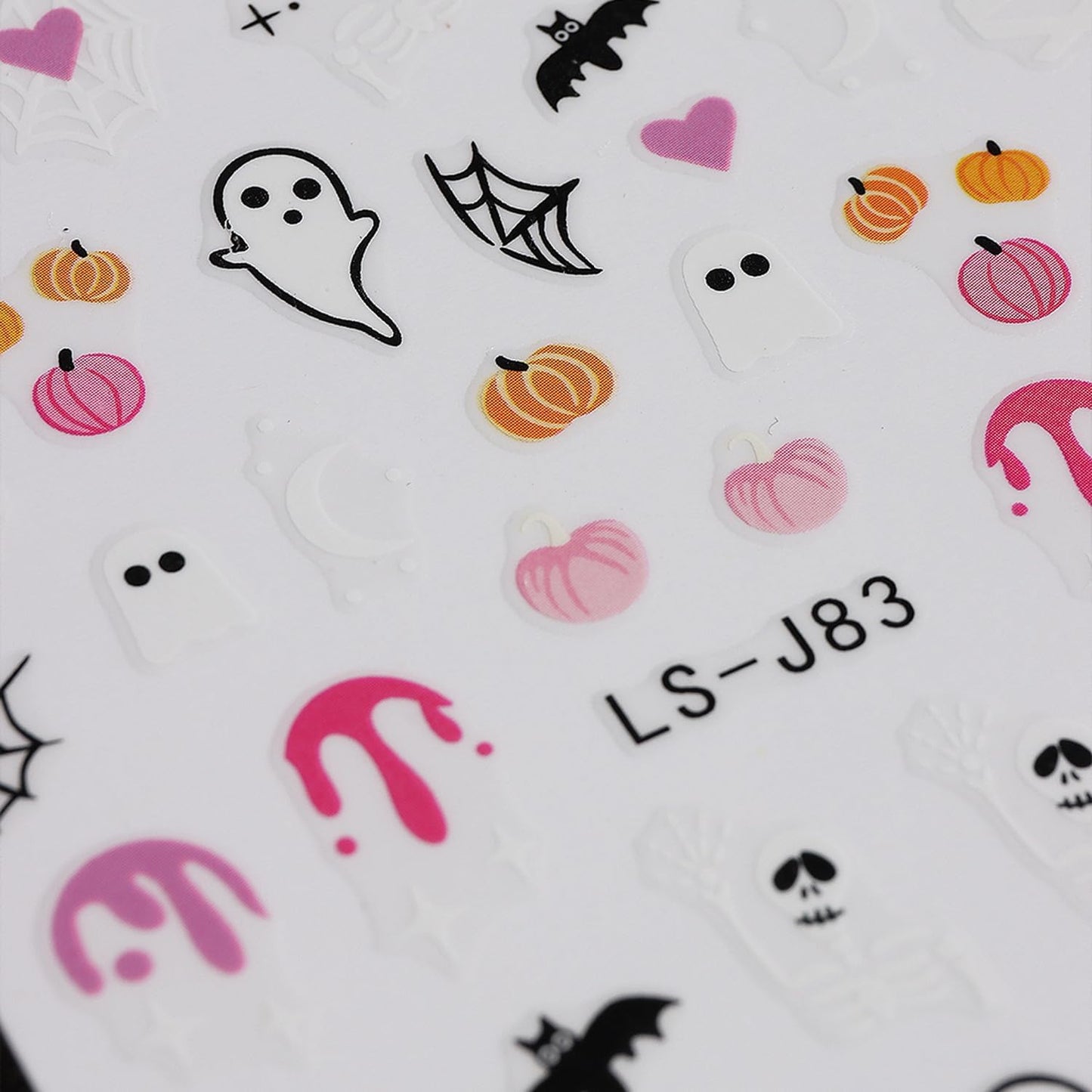 Halloween Nail Art Stickers Decals 6 Sheets Fall Scary Ghost Skull Fire Nail Decoration 3D Self-Adhesive Cute Pumpkin The Day of Dead Spider Web Acrylic Nail Supplies for Women Girls
