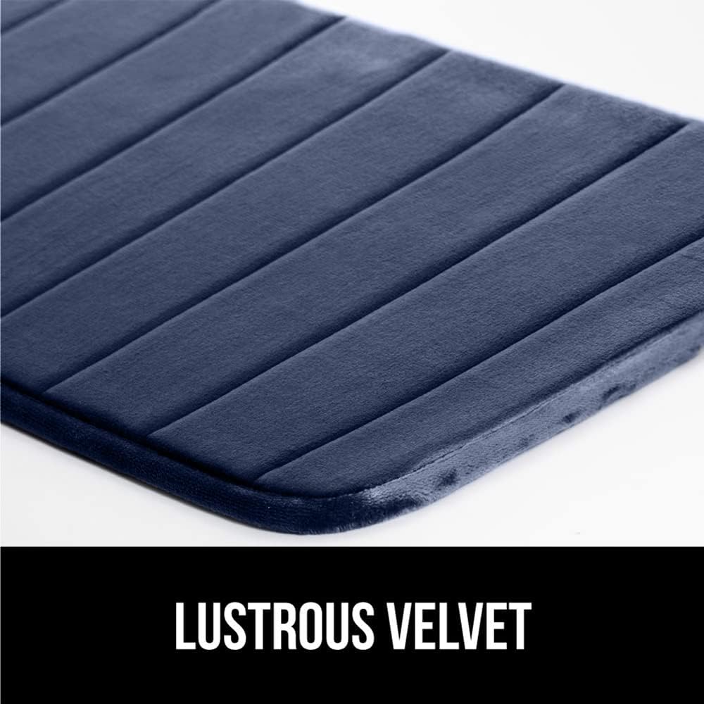 GORILLA GRIP Memory Foam Bath Mat, Soft Absorbent US Designed Bathroom Rug, Gripping Dots Machine Washable Bathmat, Cushioned Floor Mats, Shower Sink Rugs Room Décor Accessories, 30x20 Navy Blue
