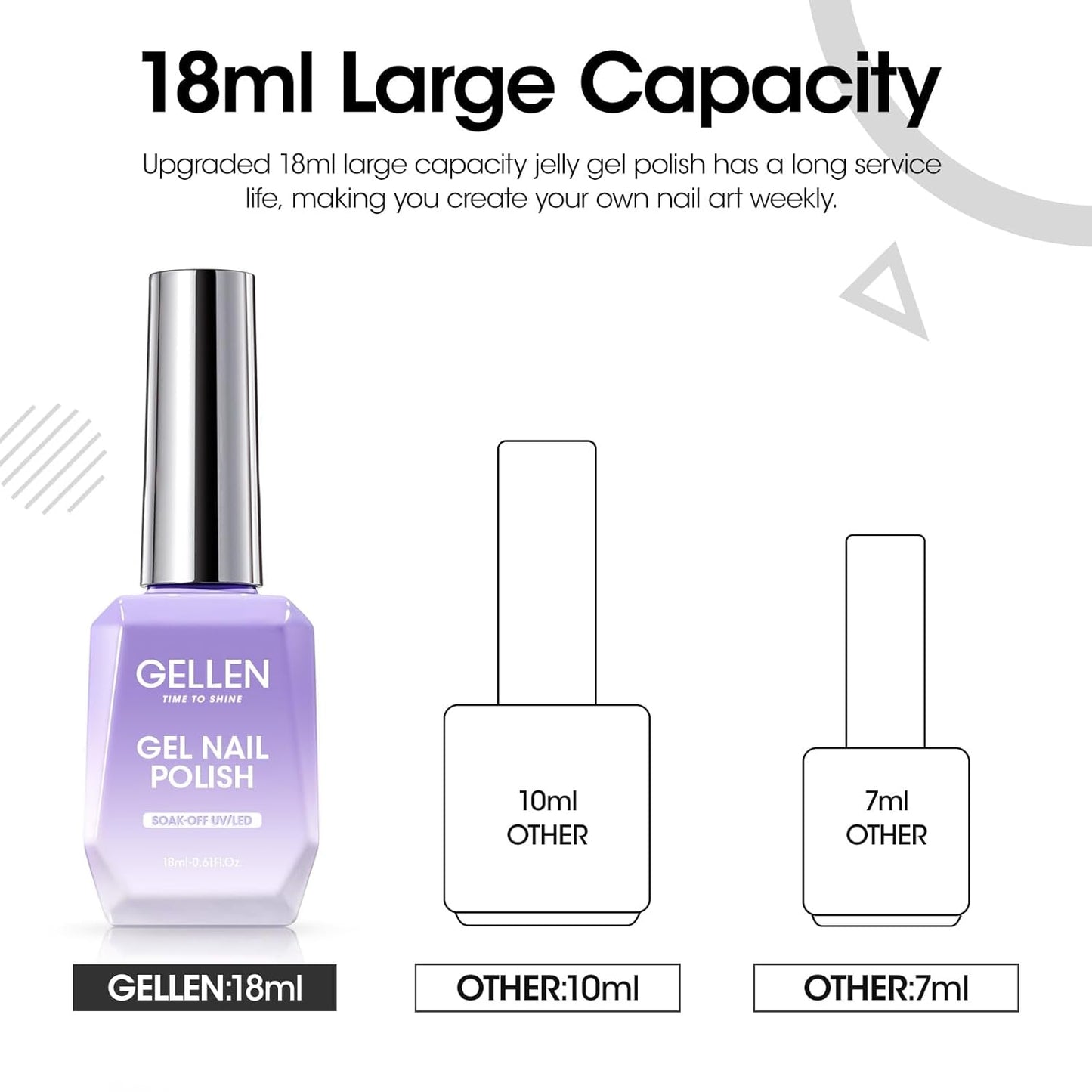 Gellen Black Gel Nail Polish 18ML 1Pc Sheer Classic Black Gel Polish Soak off UV Light Translucent Nail Polish Salon DIY Nail Art Manicure at Home Christmas Gifts, 0.61 Fl Oz