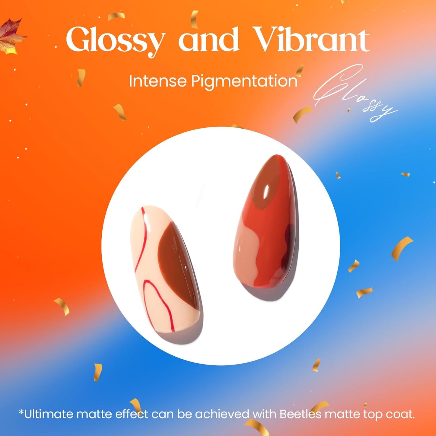 Beetles Fall Gel Nail Polish Set - Nude Brown Burgundy Red Natural 6 Colors Skin Tones Gel Nail Polish Soak off Nail Uv Lamp Manicure Caramel Collection Gifts for Women