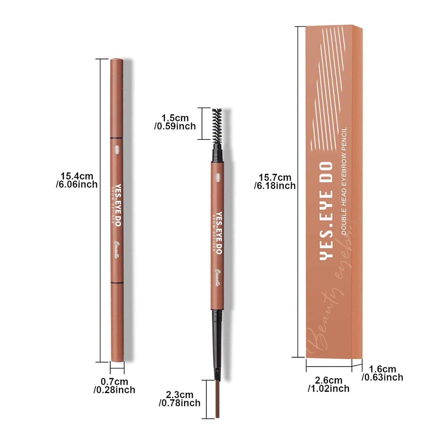 Taupe Eyebrow Pen, Waterproof Longlasting Eyebrow Pencil, Dual Side Retractable Brow Pen for Brows Defining Sculpting, No Residue and Sweat-proof,Taupe YES.EYE DO