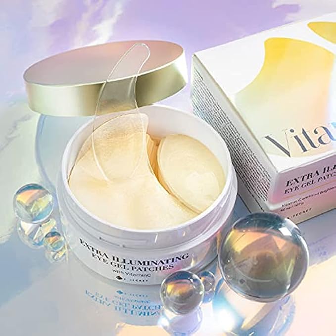 KSECRET Extra Illuminating Eye Gel Patches, 102g/3.45oz. 60pcs (15 full pairs) with VITAMIN C | Korean Skincare | Under Eye Masks for Pigmentation Revoval, Anti-Wrinkles, and Dark CirclesâŚ