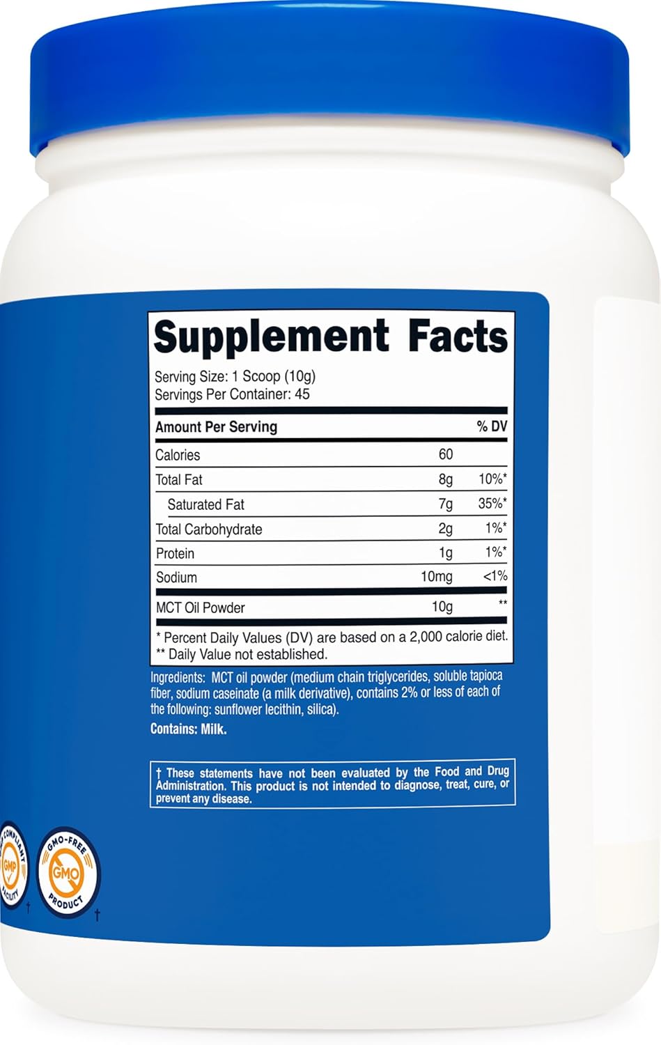 Nutricost MCT Oil Powder 1LB (16oz) - Great for Keto, Ketosis and Ketogenic Diets - Zero Net Carbs, Non-GMO + Gluten Free (Medium Chain Triglyceride)