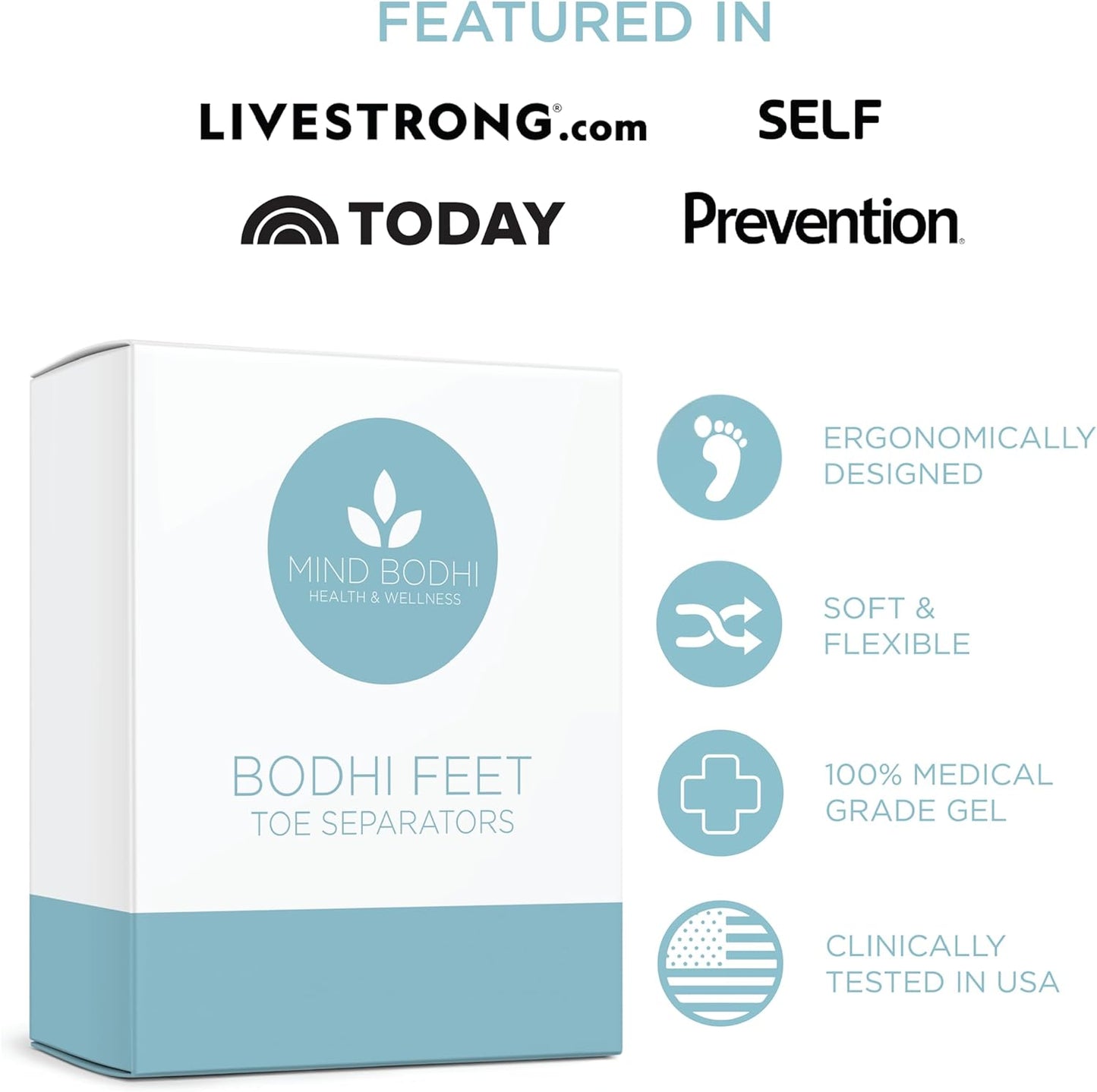 Mind Bodhi Toe Separators/Toe Spacers - For Men and Women - Correcting Bunions and Restoring Toes to Their Original Shape - Large Size – Black