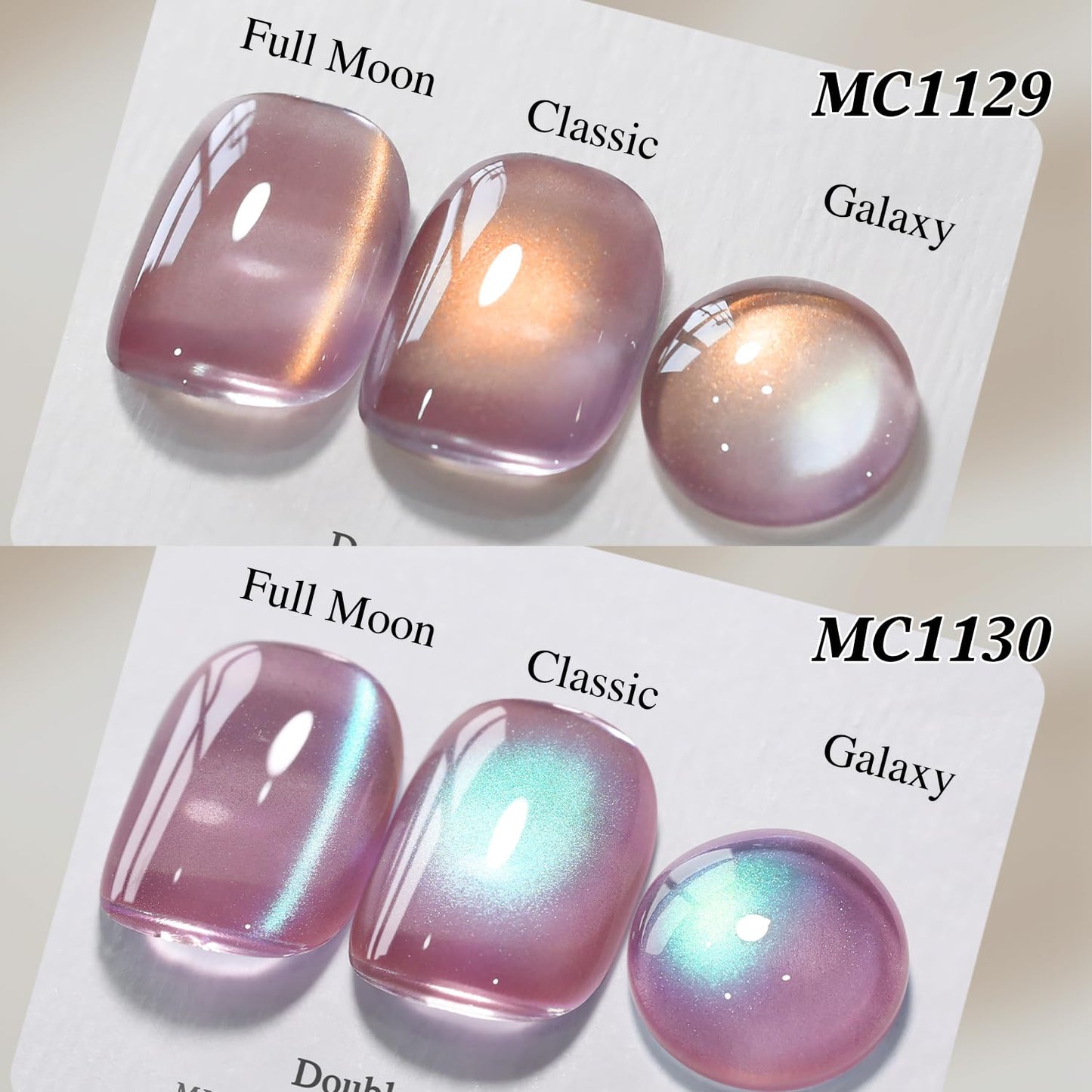 Double Rhythm 6 Colors Cat Eye Gel Polish Set Shimmer Glitter with Magnet Holographic Reflective Magnetic UV Nail Art Kit (6-Kit 43)