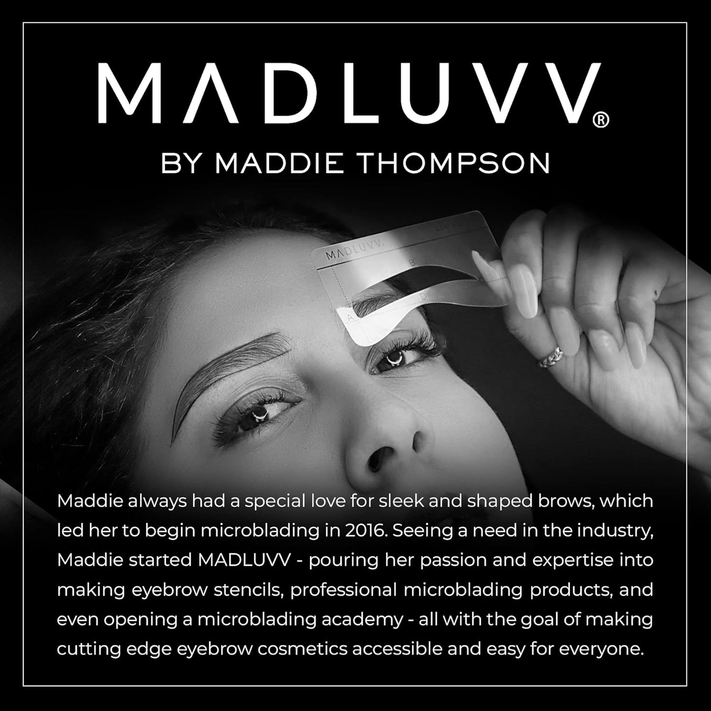 MADLUVV Eyebrow Shaper Stencils – 6 Reusable Stencils for Microblading, Brow Mapping & Shaping – Petite & Regular Sizes – for PMU & Semi-Permanent Makeup Artists – On The DL Set