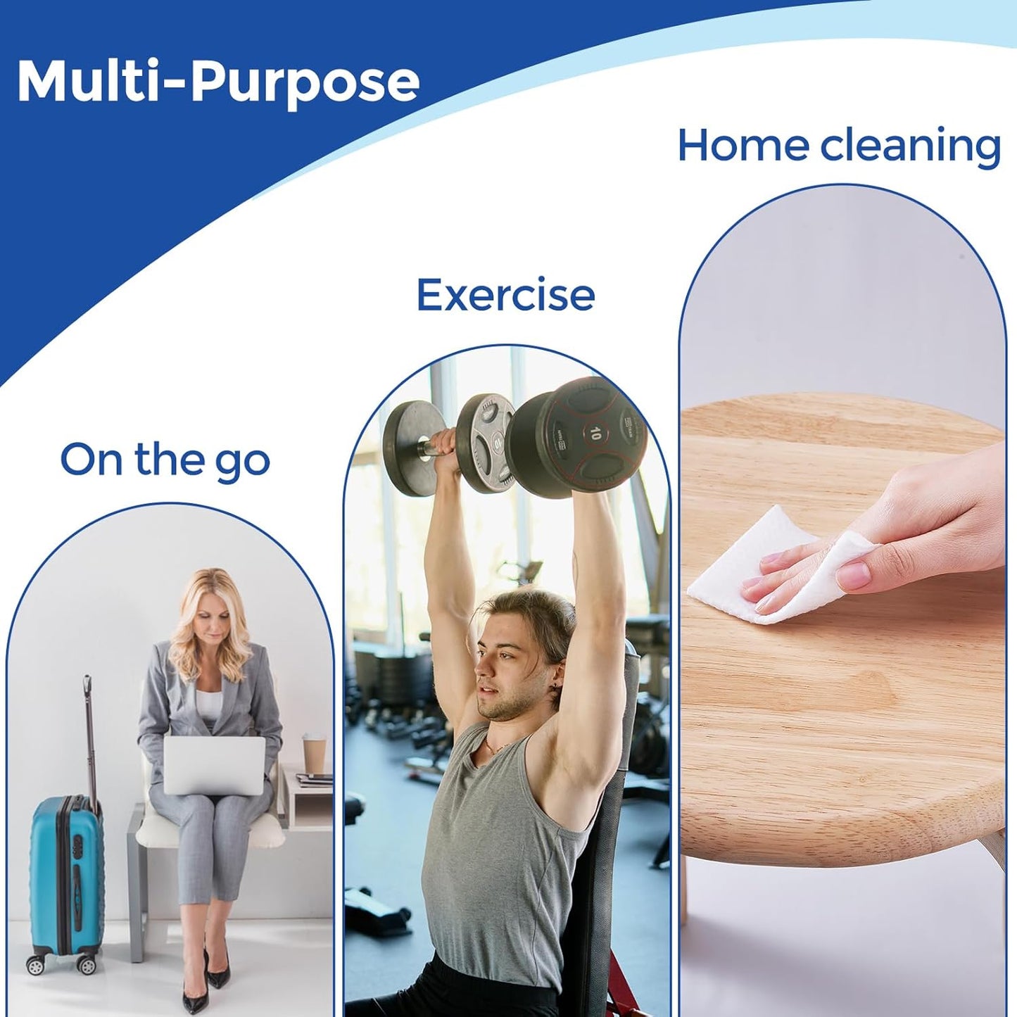 MATERN'ELLA Adult Wet Wipes, Cleansing Wash Cloths for Elderly Care, 99% Pure Water for Incontinence, Personal Bath, Alcohol-Free, 8 Flip-Top Packs(640 Wipes Total)