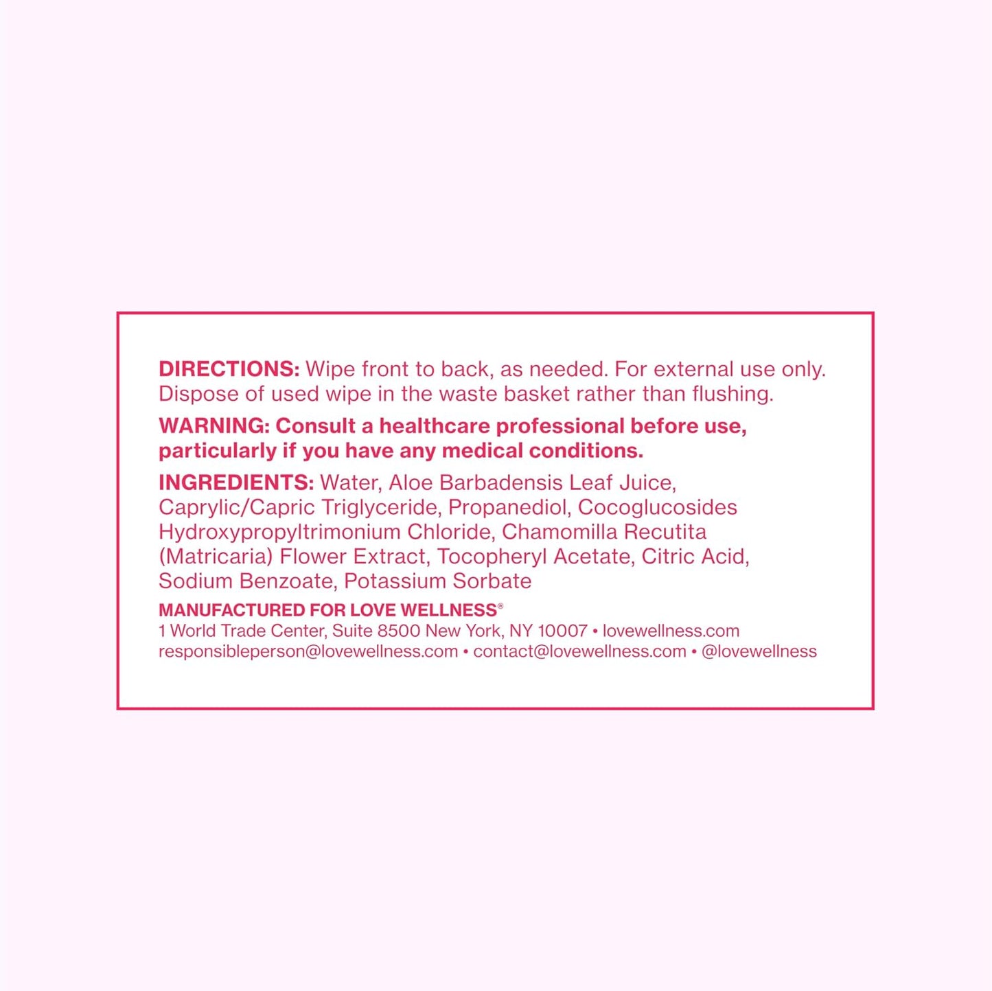 Love Wellness pH Balancing Wipes for Women | Feminine Hygiene for Cleansing with Aloe Vera | Fragrance-Free Intimate Health | Moisturizing, Soothing & Calming for Sensitive Skin | Travel Size | 2-Pack