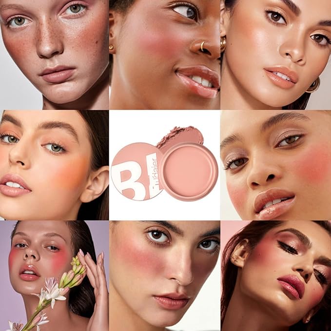 MAEPEOR Cream Blush 9 Color Smooth High-Pigmented Buildable Face Blush Long-Lasting Natural Look Face Blush for Cheeks (Color 01)