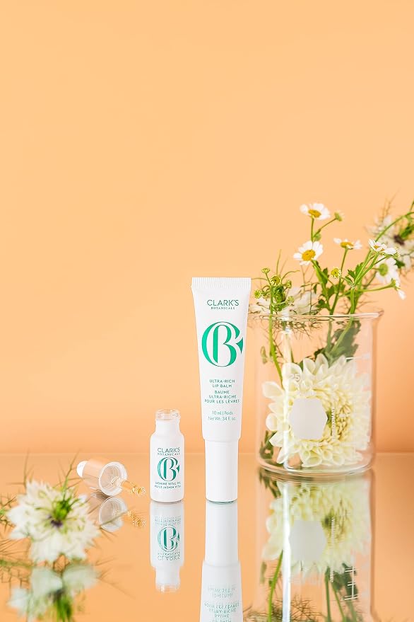 Clark's Botanicals Ultra Rich Lip Balm: Plumping Moisturizer with Collagen and Shea, Mango & Avocado Butter + Vitamin E, Stimulating Organic Lip Treatment | 0.34 fl oz (Pack of 1)
