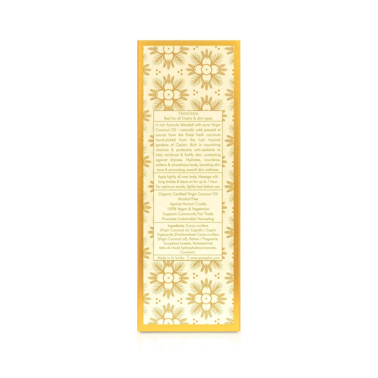 SPA CEYLON Virgin Coconut Nourish & Treat 50% Rich Body Oil | 100% Pure and Natural | Organic Virgin Coconut Oil | Soften & Smooth | Cold Pressed| 100ml