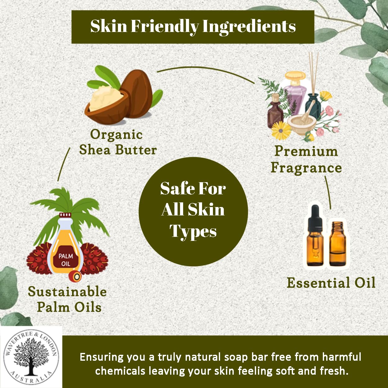 Wavertree & London 8 Bars Assortment - Natural Scented Soap Bars, Floral Assorted 8 Bars Pack, 7oz Moisturizing Natural Soap Bars, French Milled and enriched with Shea Butter