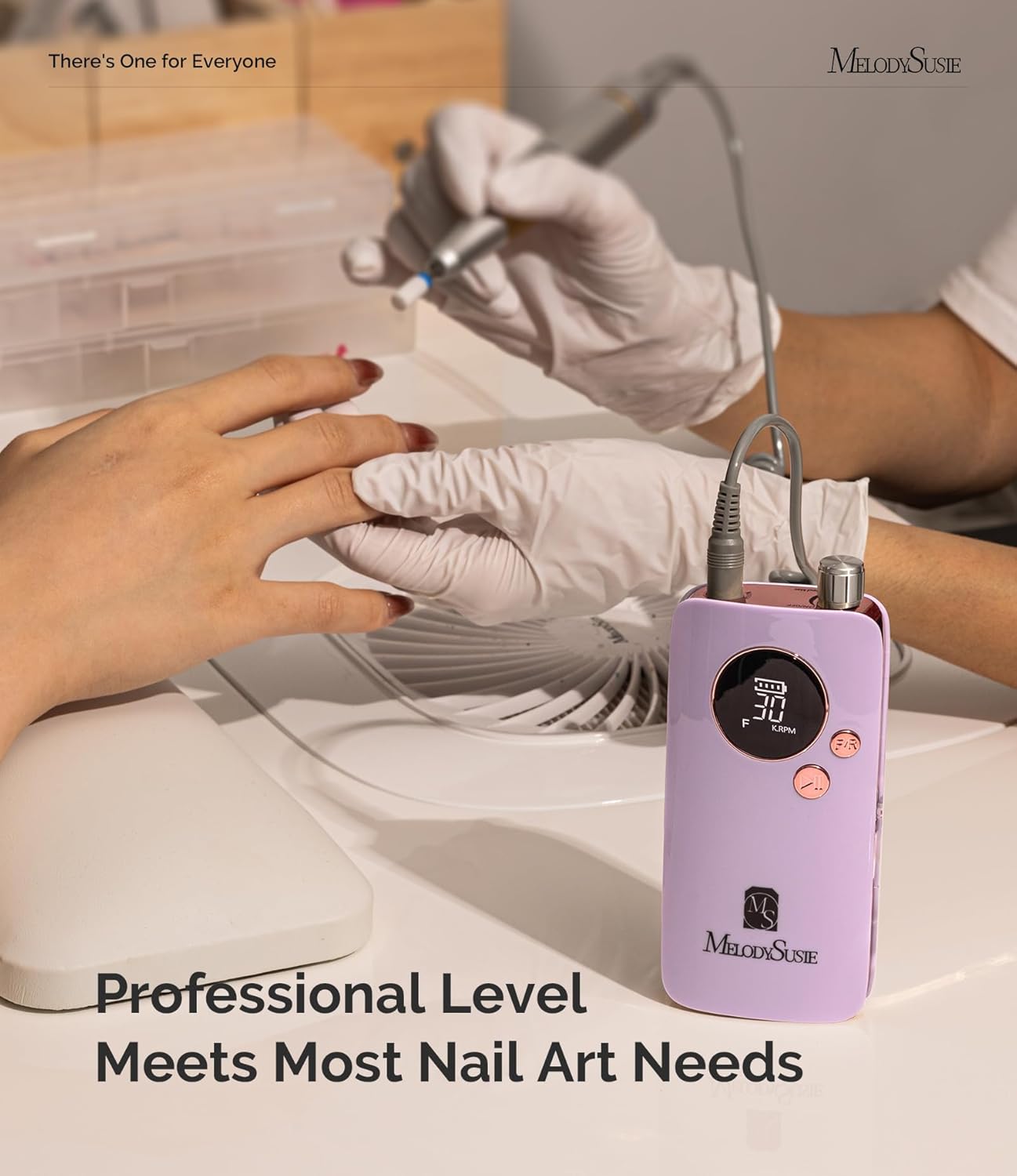 MelodySusie Portable Nail Drill 30000 RPM,Professional Rechargeable Electric Nail File,SC320F Cordless Nail E File for Acrylic Nails Gel Polishing Removing,Efile Nail Kit for Manicure Salon,Purple