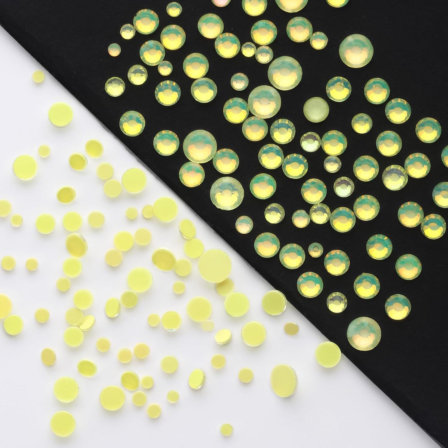 F Yellow Flatback Rhinestones, Glass Rhinestones for Nail Art and Craft, Glue Fix, Loose Crystal Gemstones(F Yellow, SS12, 1440pcs, 2.9-3.0mm)