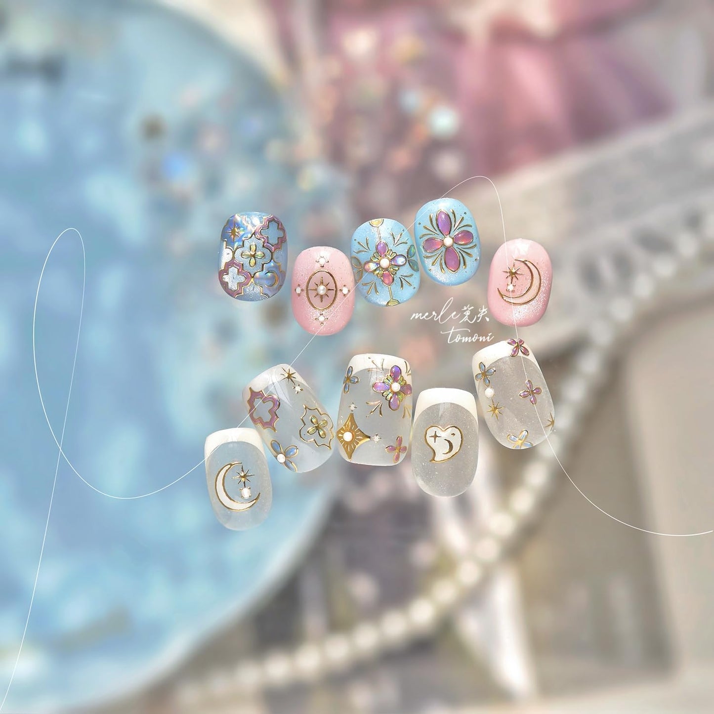 Flower Nail Stickers for Nail Art Flowers Nail Art Stickers Cute Floral Star Crystal Diamond Style 5D Embossed Nail Decals Self-Adhesive Nails Supply Manicure Sliders for Nails Decoration