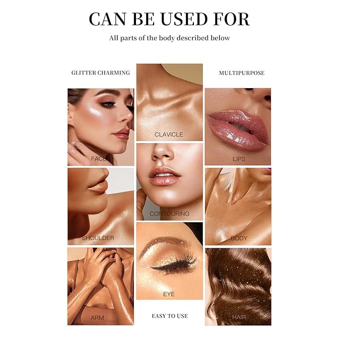 Highlighter Makeup Stick - Patting Powder, Body Glitter Fairy Dust Glitter Fairy Makeup Powder Stick Patting Powder Glitter Contour Blush Powder Face Brightens for Face Body Hair Makeup Kit - 3 PCS(b)