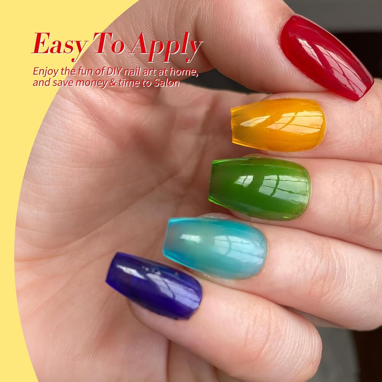 Born Pretty Neon Jelly Gel Polish Halloween Gel Nail Polish,Blood Wine Red Burgundy Brown Blue Purple Green Translucent,Soak Off U v LED Light Cure Nail Art Kit for Salon Manicure and DIY at Home