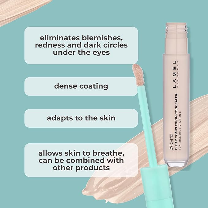 LAMEL OH my Clear Face Concealer - Vitamin E & Tea Tree Extract - Skin Care, Moisturizing & Waterproof - Anti-Aging Formula - Brightening & Protection, 404-0,23 fl.oz
