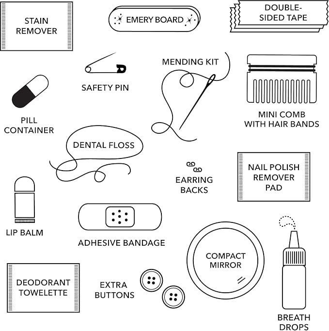 Pinch Provisions Rosé Minimergency Kit, includes 17 Travel-Sized Cosmetic Essentials, Convenient for Purses, Emergency Beauty Accessories, Gifts for Holiday’s & Birthday’s