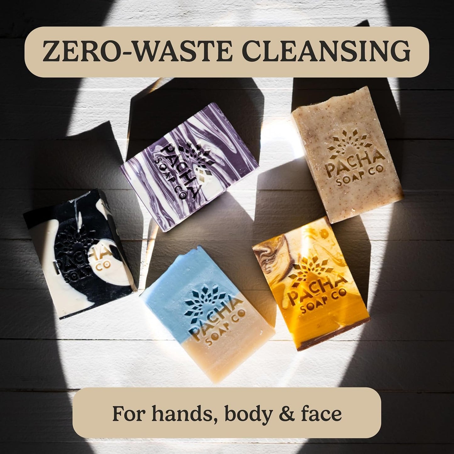 Pacha Soap Co. Bar Soap - Premium, Handcrafted, Hydrating, Natural Face Wash, Hand Cleanser, Body Wash, Soothing Essential Oils (Coconut Lemon, 5-Pack, 4 oz ea)