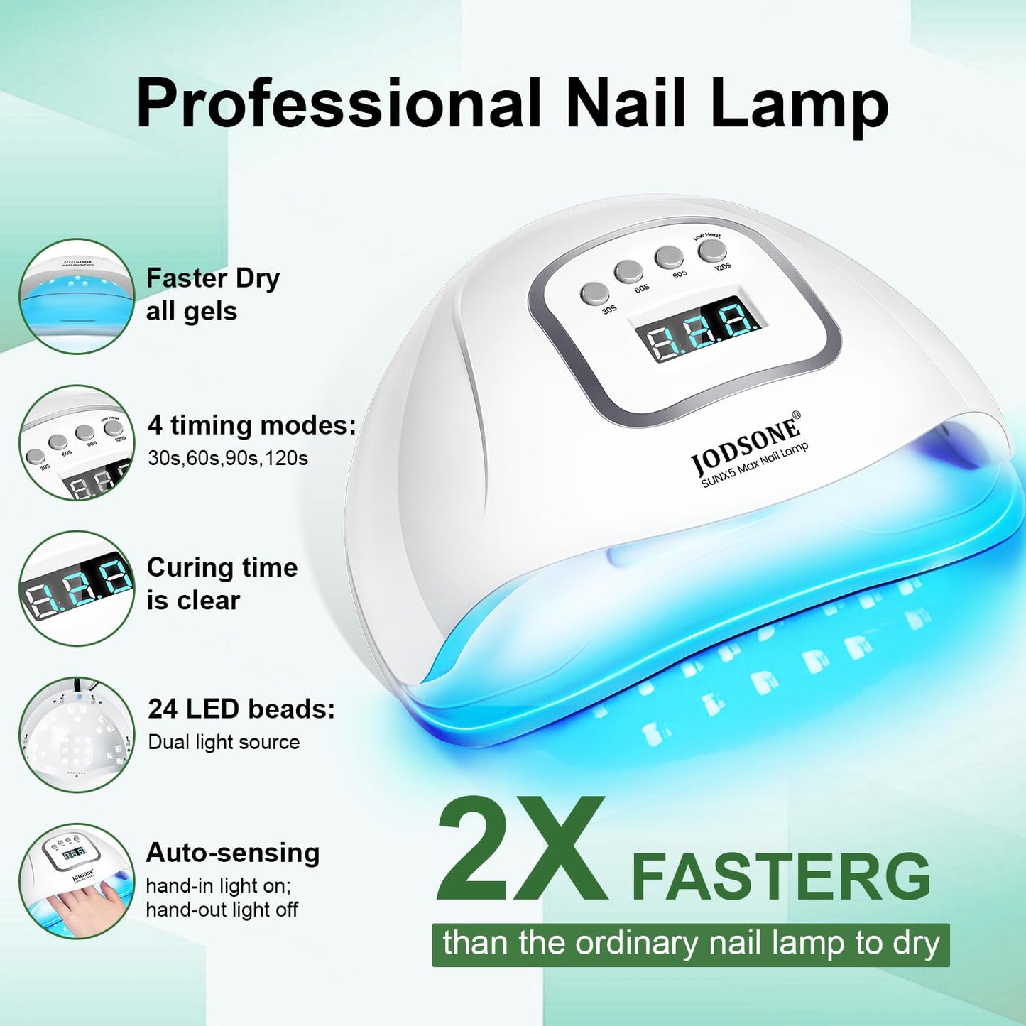 JODSONE 32 Colors Jelly Gel Nail Polish Kit with U V Light Crystal Transparent Classic Color 4 Functional Gel for All Seasons