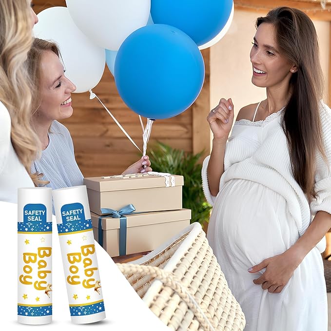 DMSKY 60 Pcs Baby Shower Favors, Lip Balms Bulk Gift for Guests, Boys Girls Games Neutral Gender Reveal Favors, Baby Shower Birthday Party Supplies Basket Gift Stuffers