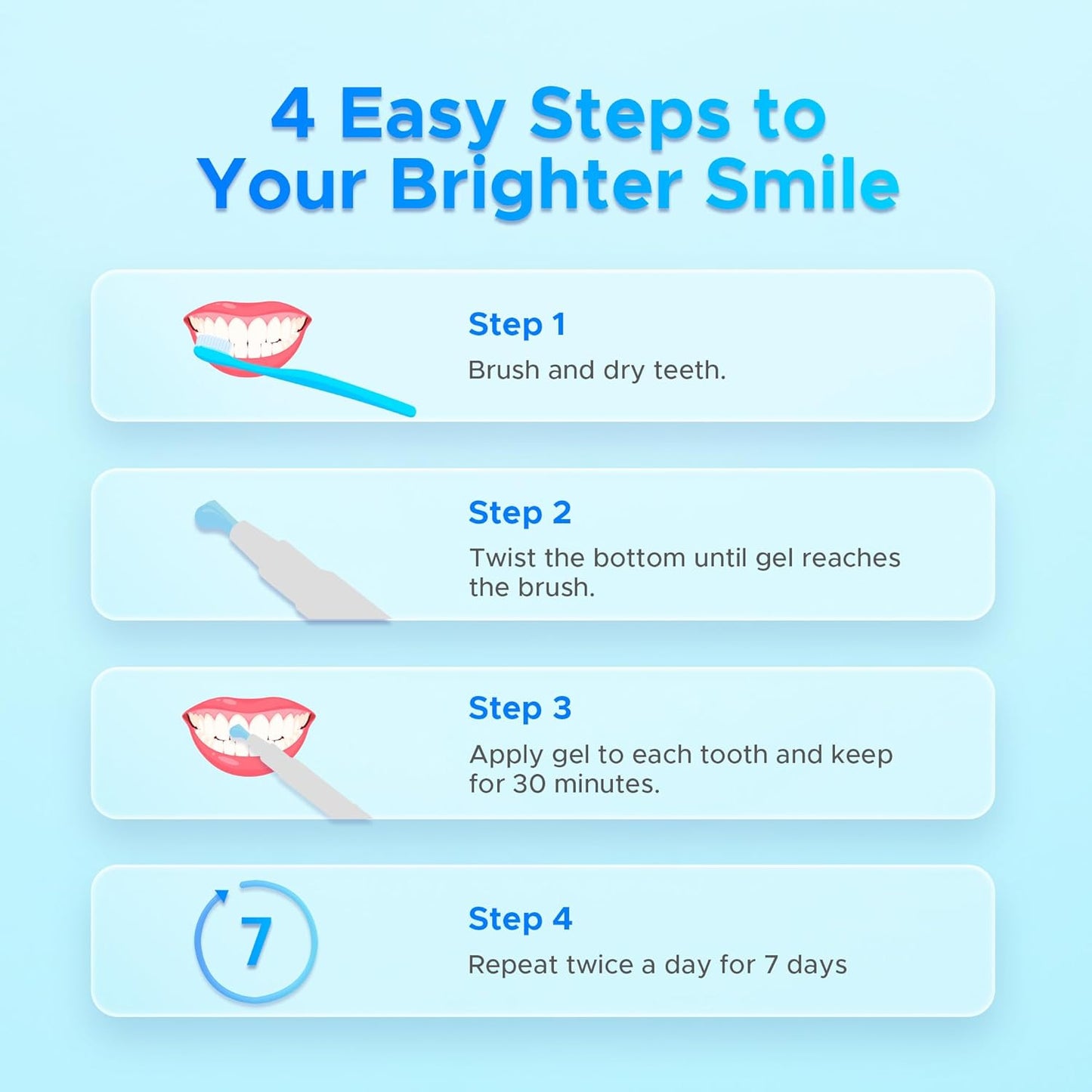 Luelli Teeth Whitening Pen, 20+ Uses - Travel Size Professional Tooth Whitener Serum, Extra Strength Organic Teeth Bleaching Gel for Sensitive Teeth, Instant Stain Removal, Simply White Smile, 4 Count