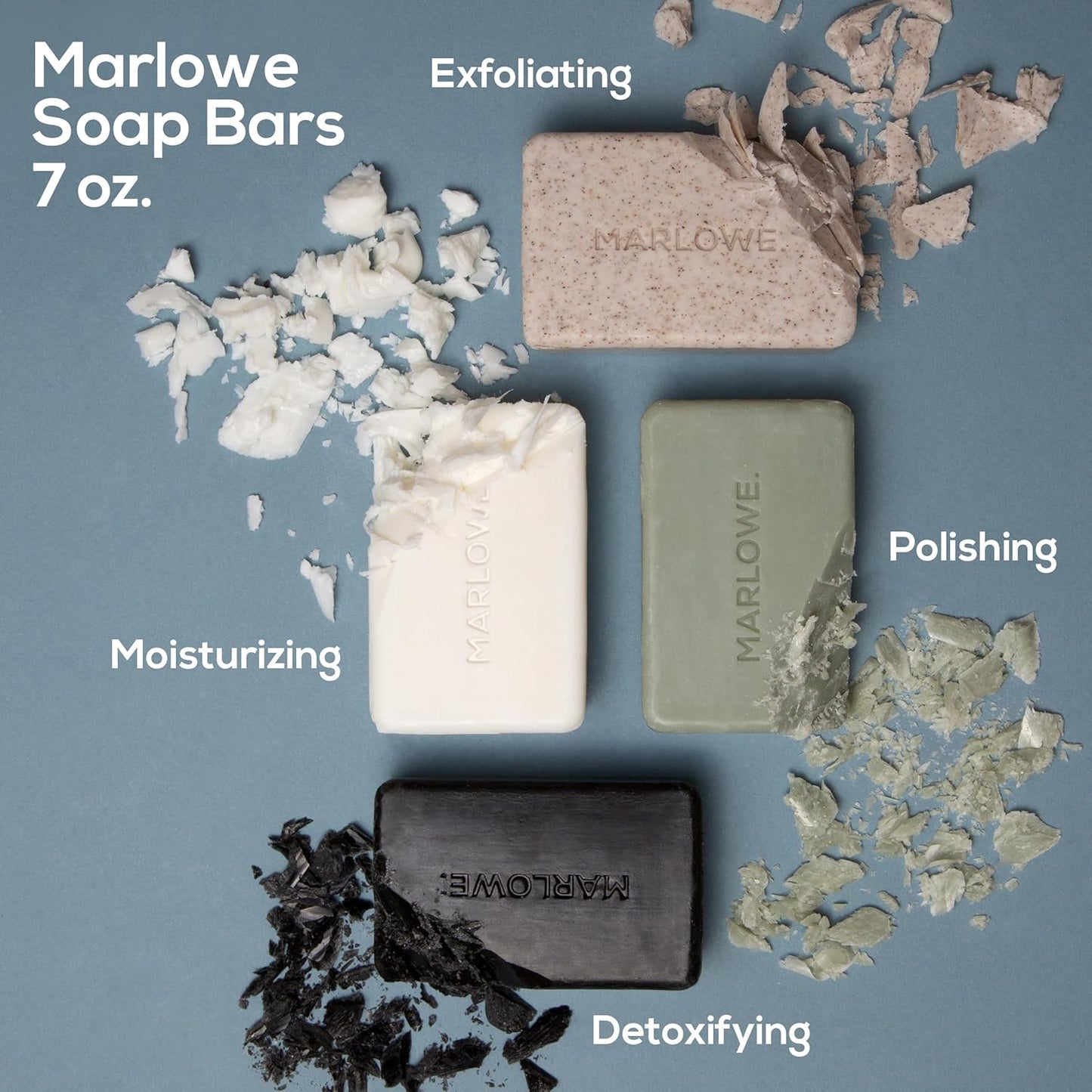 MARLOWE. No. 102 Body Scrub Soap 7 oz (12 Bars), Santal, Exfoliating Soap Bar with Shea Butter, Olive Oil & Green Tea Extracts, Cleanses, Smooths & Revitalizes Skin, Warm Amber, Spice & Citron Scent
