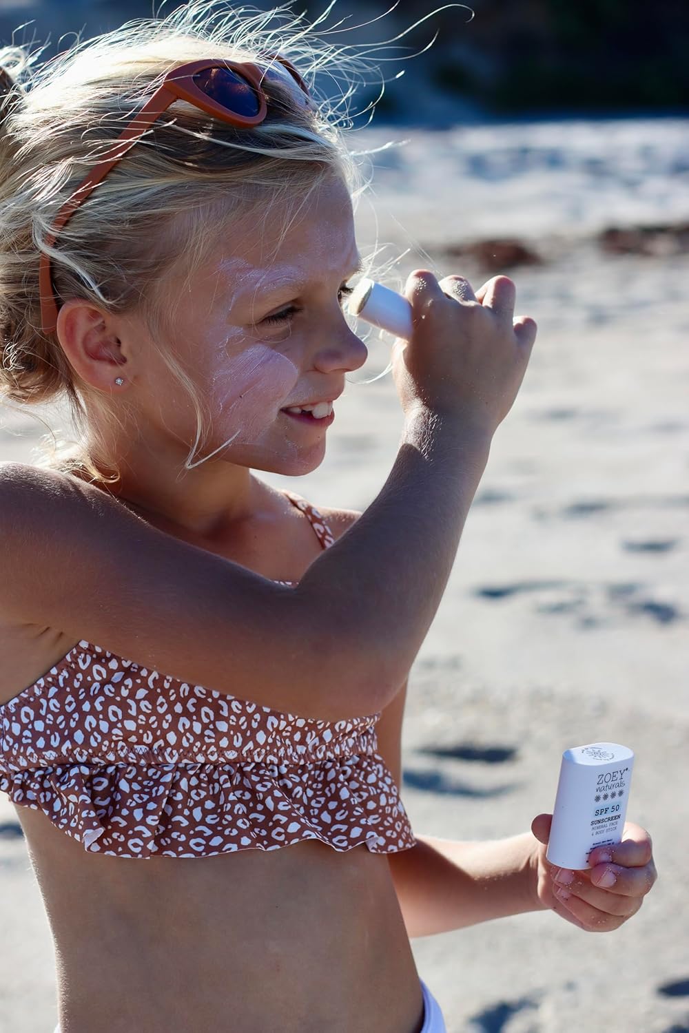 Zoey Naturals SPF 50 Mineral Sunscreen Stick for Babies & Kids - Safe Sunblock Moisturizer for Body & Face - with Rose Hips Oil, Zinc Oxide, Cruelty Free and Reef Safe, Made in USA