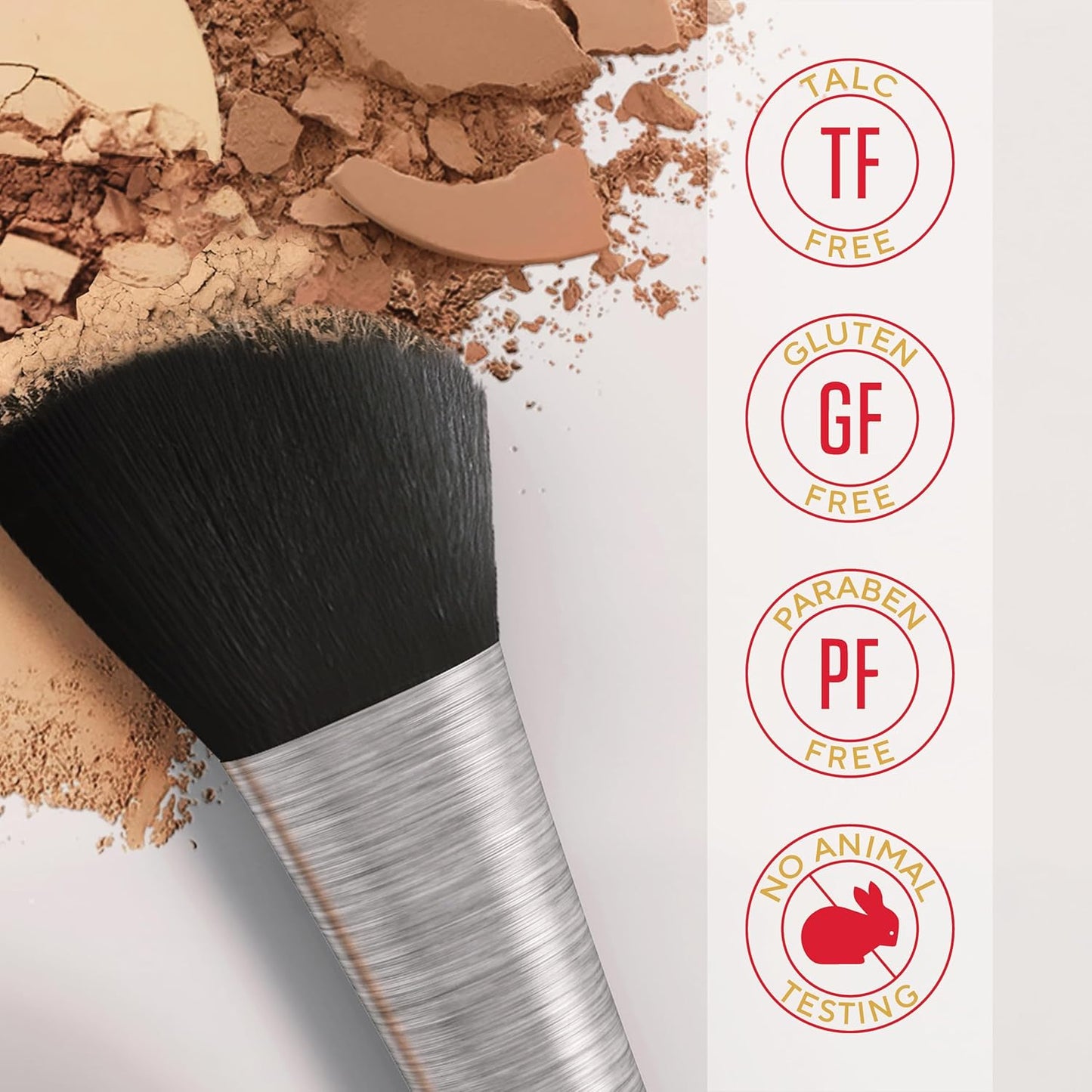 Mirabella Invincible All-in-One Foundation & Setting Powder - Buildable Mineral Blurring Powder Foundation for All Skin Types - HD Matte Finish - Light L8