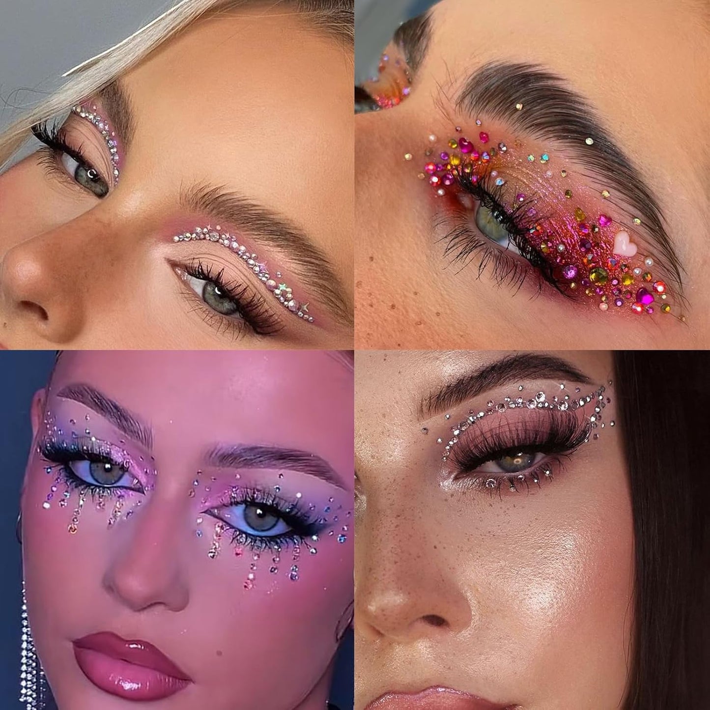 Nail Art Rhinestones Flatback Colorful Nail Charms Clear Crystal Rhinestones for Nails Design Gems Jewelry Accessories for Women Manicure Decorations Supplies