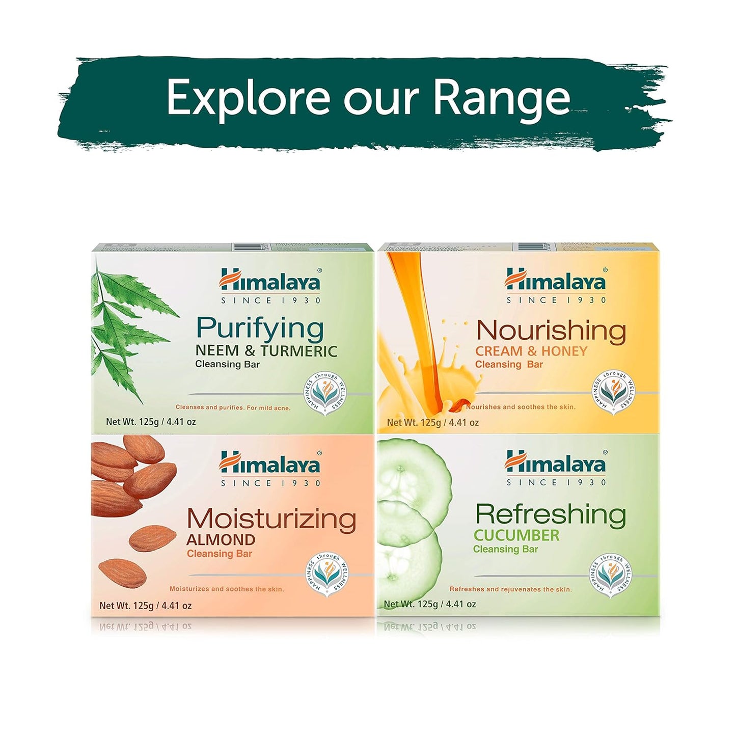 Himalaya Purifying Neem & Turmeric Cleansing Bar for Clean and Healthy Looking Skin, 4.41 Oz (125 gm) (Pack of 2)