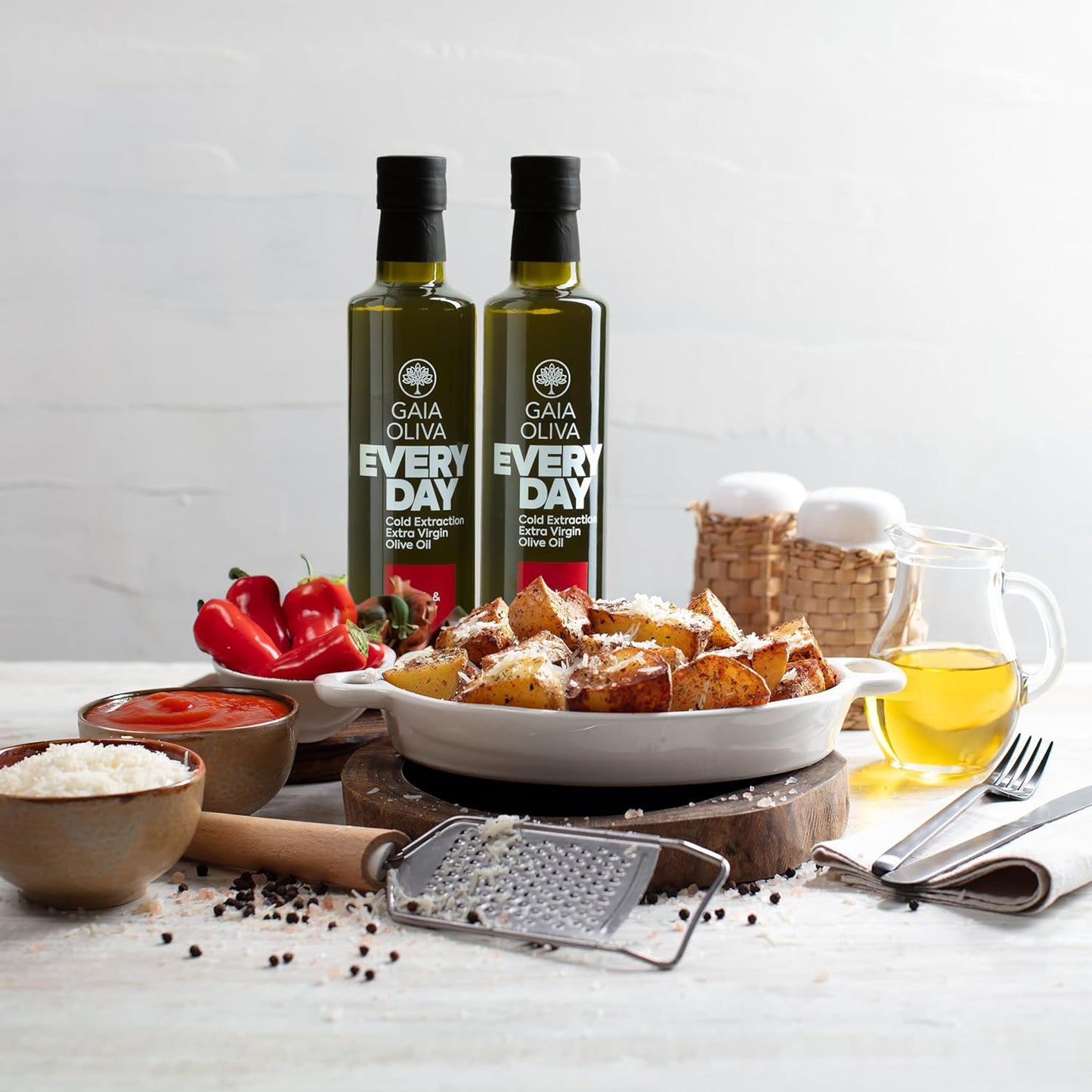 Gaia Oliva Everyday Extra Virgin Olive Oil – Cold Pressed, Unrefined, Single Estate, Trilye Olives, Low Acidity, Dark Glass Bottle, 100% Extra Virgin, Product of Turkey, New Harvest, Polyphenol-Rich, High Antioxidants