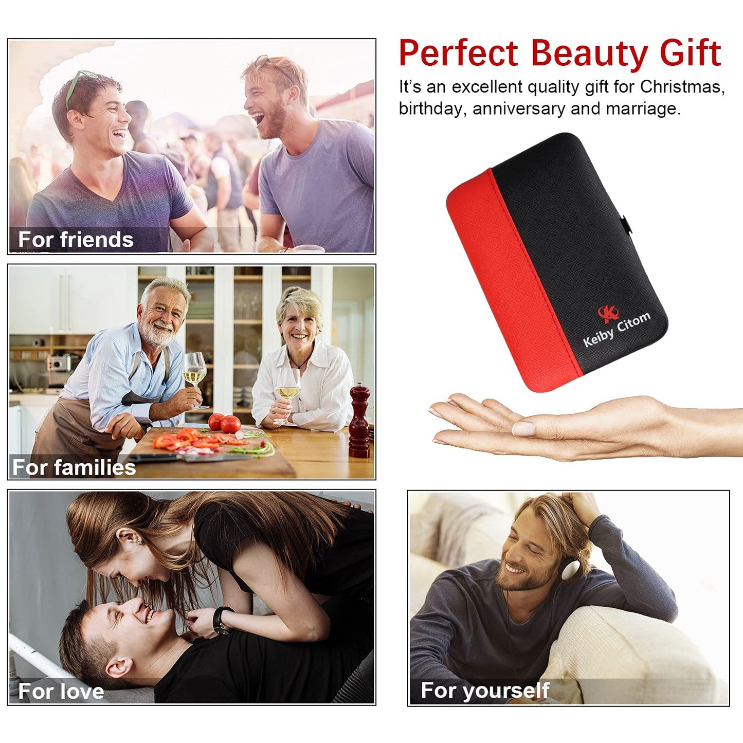 Manicure Set Professional Nail Clippers Kit Pedicure Care Tools- Stainless Steel Women Grooming Kit 18Pcs for Travel or Home (Red)