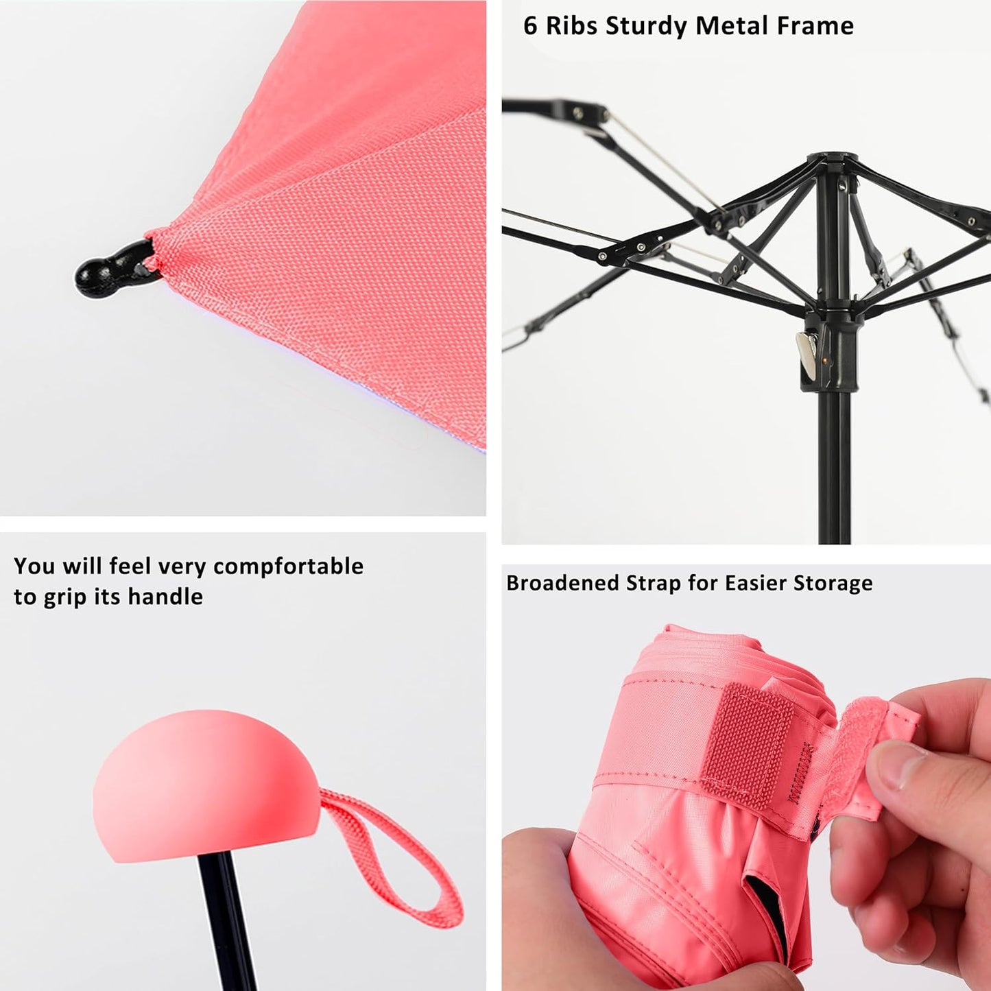 BAODINI Travel Essentials Mini Umbrella for Purse With Case Small Compact UV Sun Protection Lightweight Tiny Pocket Manual Open Close Umbrella for Women Kids and Men Fit Purse Backpack