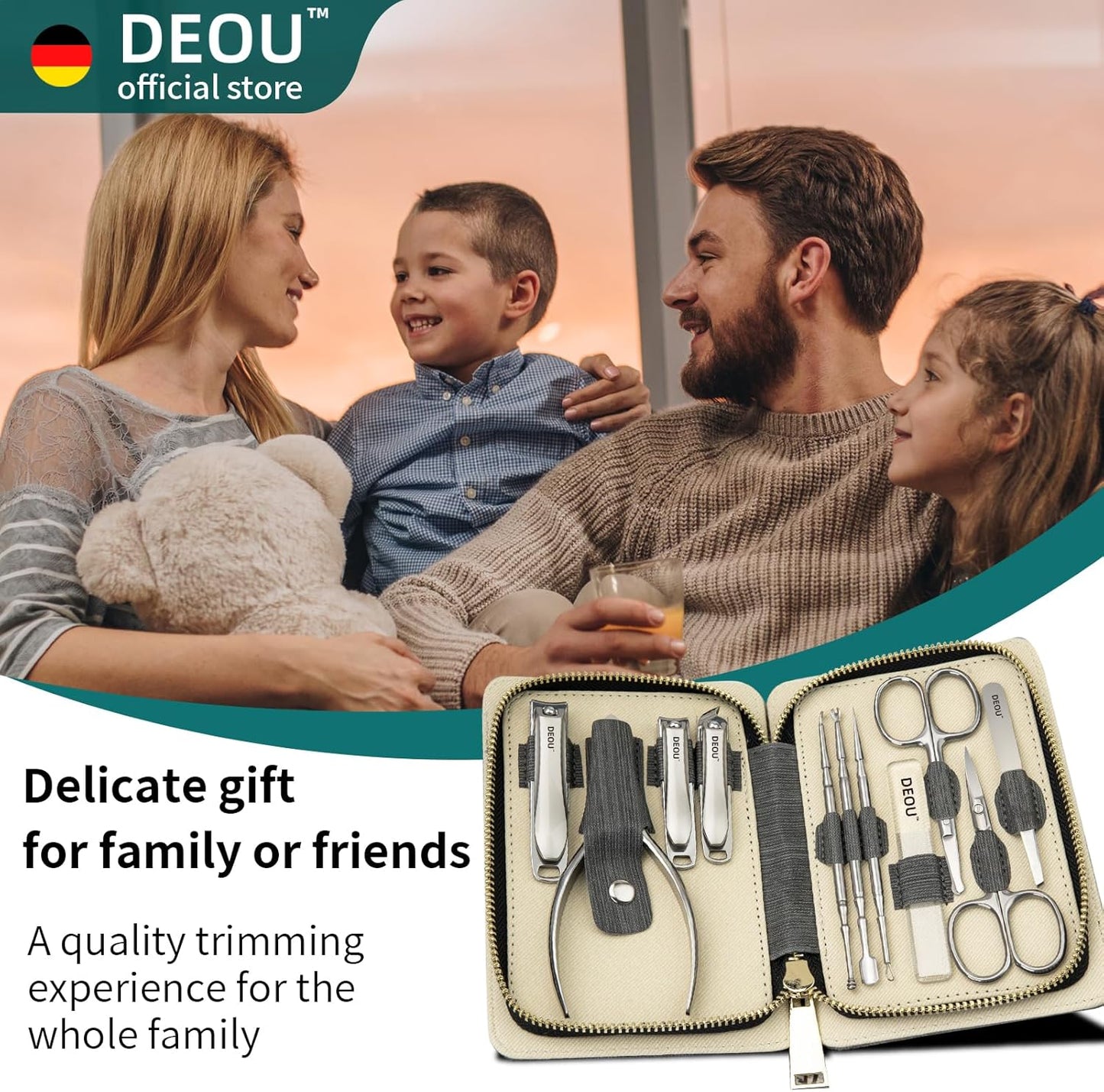 Manicure Sets Nail Clippers Stainless Steel Manicure and Pedicure kit Girls Professional Nail Files and Men's Grooming Scissors Tools for Home Personal Care or Gifts (Pink)