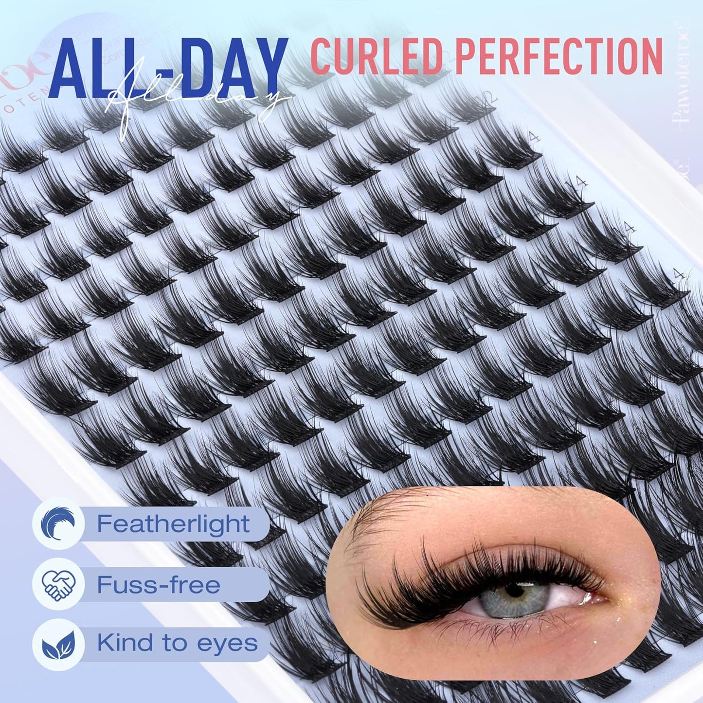 Pawotence Fairy Lash Clusters Manga Eyelash Clusters 10-18mm Wispy Lashes Cluster Eyelash Extensions 144pcs Anime Individual Cluster Lashes Wispy