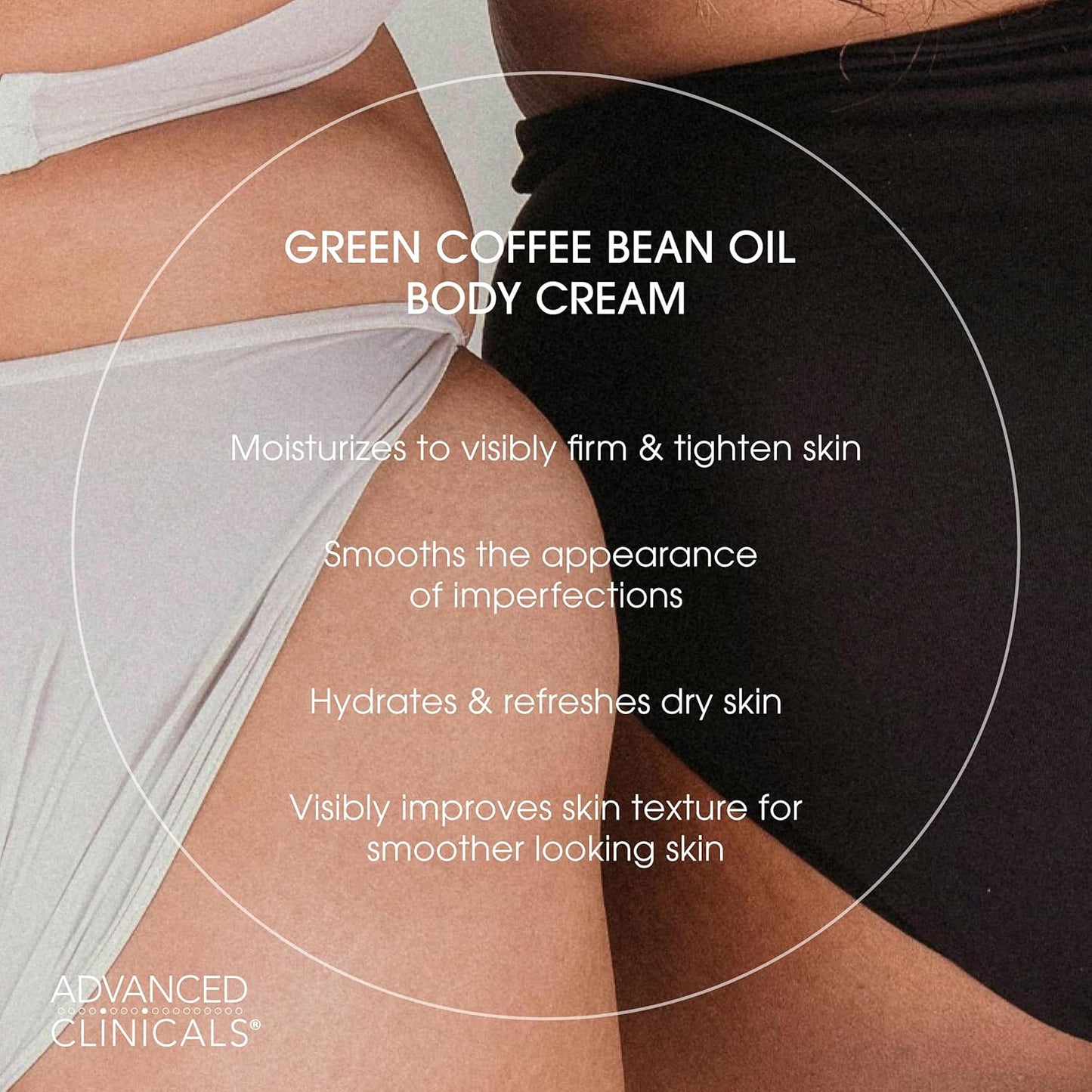 Advanced Clinicals Green Coffee Bean Thermo - Firming Body Lotion | Caffeine Infused Collagen Cream Moisturizer & Body Cream For Women, Stomach, Legs, & To Improve Look Of Textured Crepey Skin, 2pack