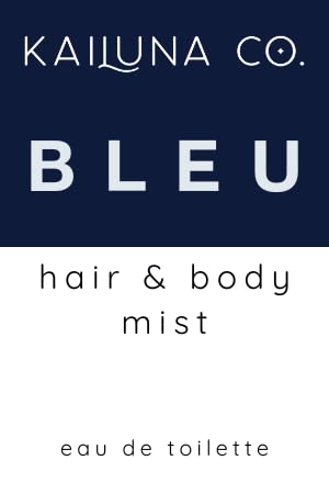 Bleu for Men Natural Hair & Body Mist Spray, Pure Essential and Fragrance Oils, Alcohol-Free, Handmade in California, 0.5Fl Oz