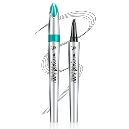 Microblading Eyebrow Pen - Long-Lasting 4D Four-Tip Waterproof Eyebrow pen with Triangular Tip Easy Application for Beginners for Natural Eyebrows (Black)