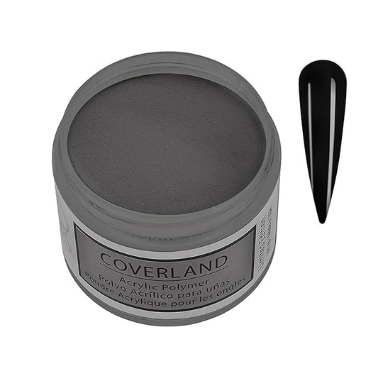 Tones Coverland Acrylic Powder | Pure Black | 1.5 Oz | Limited Edition for Nail Design | Sculpting | Masking Bed Imperfections | Professional Supplies